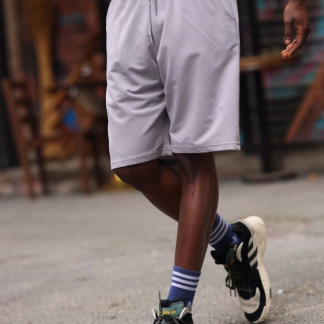 Erkek İki İplik Cepli Şort - Gri