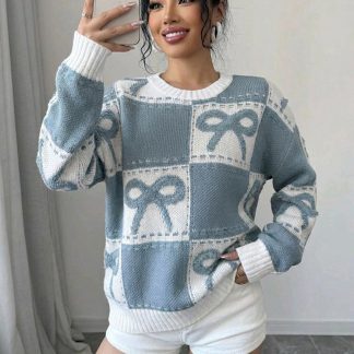 SAYZEN KURDELE İŞLEMELİ KARELİ OVERSİZE KAZAK - Fiyatı, Yorumları