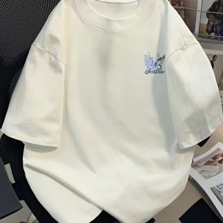 shi dumanlar giyim Oversize Ohst Kelebek Ön ve Arka Baskılı Unisex /Bay T-Shirt tshirt tişört