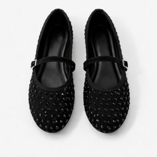 ZARICH Nova Taşlı Gizli Lastikli Toka Detaylı Kadın Şık Günlük Siyah Babet Ayakkabı - Fiyatı, Yorumları