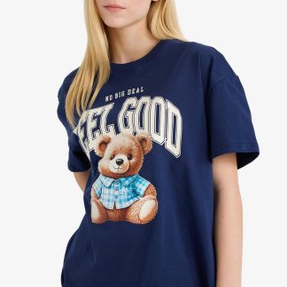 Defacto %100 Pamuk Oversıze Ayıcıklı Tişört G2336AX26SP