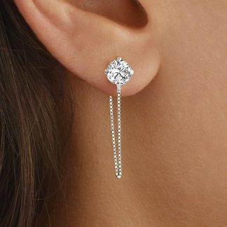 jelux silver Gümüş 925 Ayar 5 Mm Küp Zincirli Küpe - Fiyatı, Yorumları